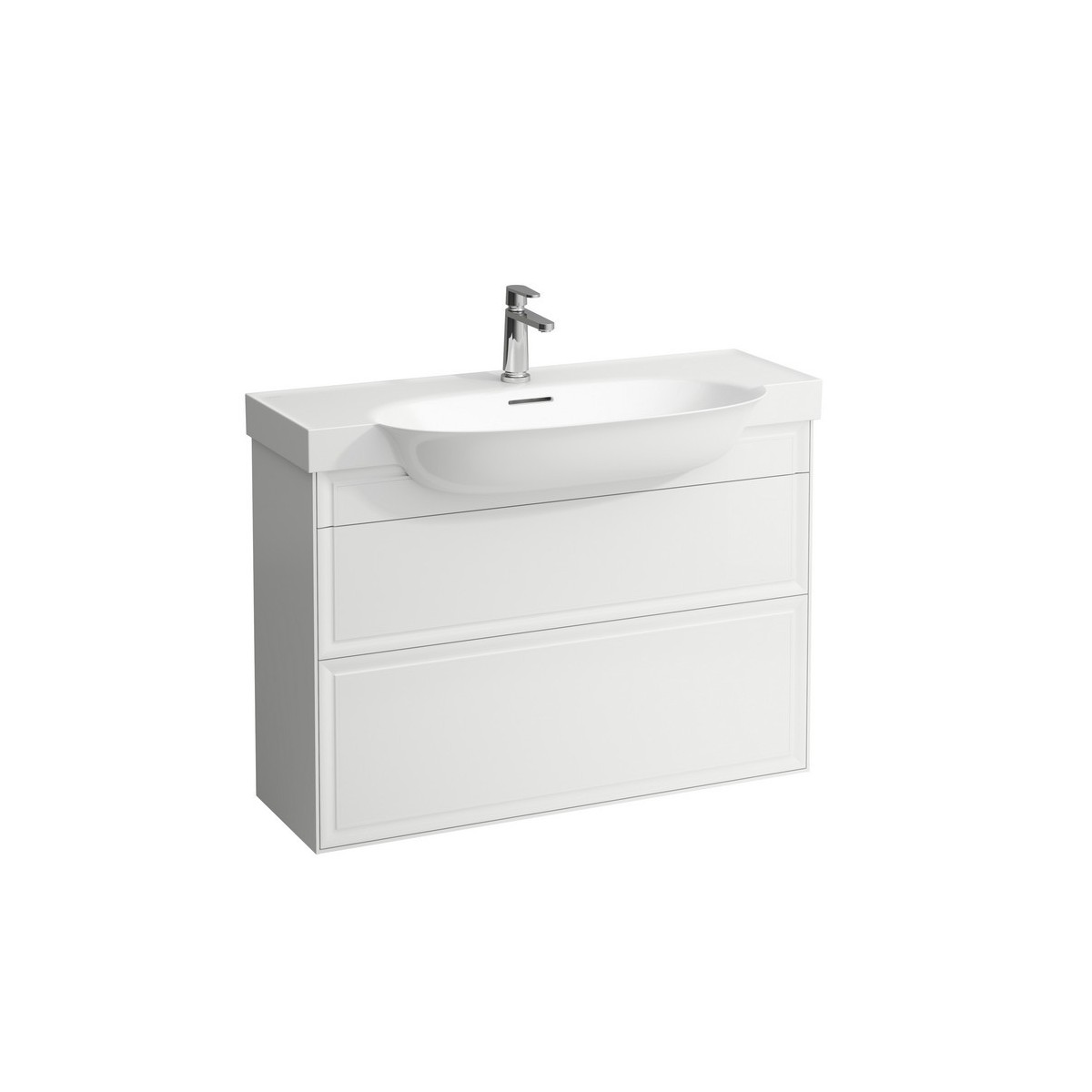 The new classic meuble 2 tiroirs pour lavabo 813857 975x315x345mm blanc mat - LAUFEN H4060920851701 