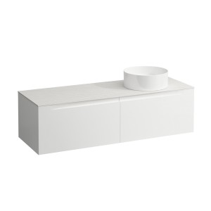 Arun meuble 1400 2t avec découpe à dte plan ardesia bianca multicolour - LAUFEN H4141331519991 