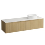 Arun meuble 1600 2t avec découpe à dte plan ardesia bianca special colour - LAUFEN H4141431519901 