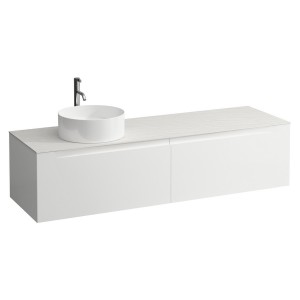 Arun 1600 2t avec découpe à gche plan ardesia bianca percé 1t multicolour - LAUFEN H4141461519991 