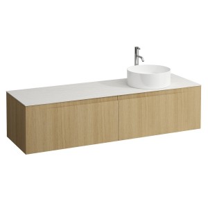 Arun 1600 2t avec découpe à dte plan ardesia bianca percé 1t special colour - LAUFEN H4141471519901 