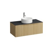 Arun 1000 1t découpe centre plan ardesia nera percé 1t chêne clair - LAUFEN H4151151512501 