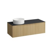 Arun meuble 1200 1t avec découpe à gche plan ardesia nera special colour - LAUFEN H4151221519901 