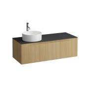 Arun 1200 1t avec découpe à gche plan ardesia nera percé 1t special colour - LAUFEN H4151261519901 