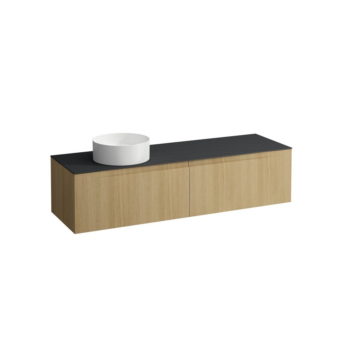 Arun meuble 1600 2t avec découpe à gche plan ardesia nera special colour - LAUFEN H4151421519901 