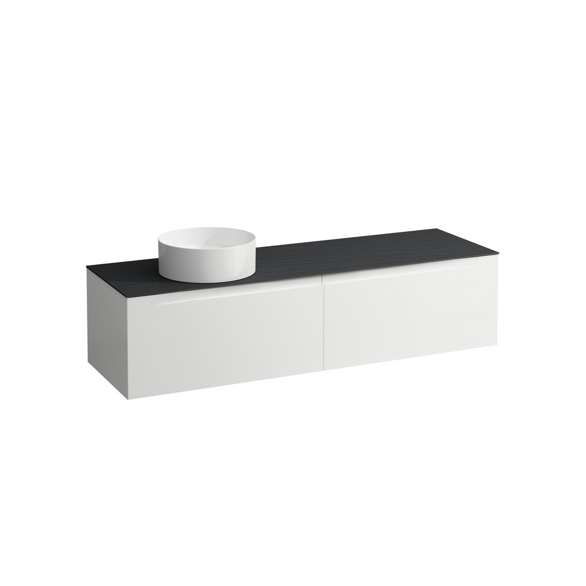 Arun meuble 1600 2t avec découpe à gche plan ardesia nera multicolour - LAUFEN H4151421519991 