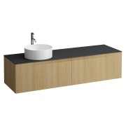 Arun 1600 2t avec découpe à gche plan ardesia nera percé 1t chêne clair - LAUFEN H4151461512501 