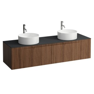 Arun 1600 2t déc à g et à d plan ardesia nera percé 1t noce canaletto/verre blc - LAUFEN H4151491516301 