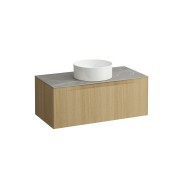 Arun meuble 1000 1t avec découpe centrale plan piasentina grigio special colour - LAUFEN H4161111519901 