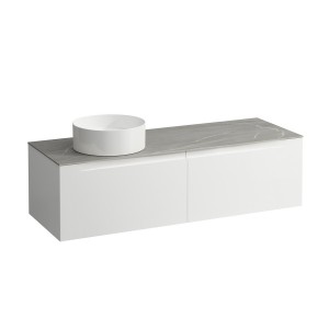 Arun meuble 1400 2t avec découpe à gche plan piasentina grigio multicolour - LAUFEN H4161321519991 