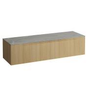 Arun meuble 1600 2t sans découpe plan piasentina grigio chêne clair - LAUFEN H4161401512501 