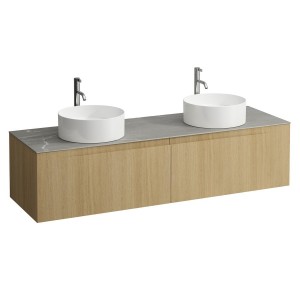 Arun 1600 2t déc à gche et à dte plan piasentina grigio percé 1t special colour - LAUFEN H4161491519901 