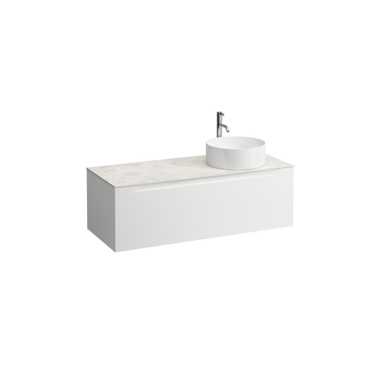 Arun 1200 1t avec découpe à dte plan botticino crema percé 1t multicolour - LAUFEN H4171271519991 