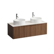 Arun 1200 1t déc à g et d plan botticino crema percé 1t noce canaletto/verre blc - LAUFEN H4171291516301 