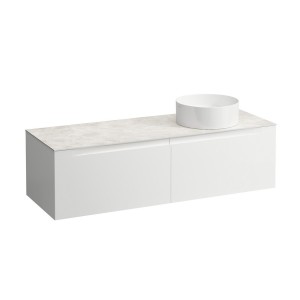 Arun meuble 1400 2t avec découpe à dte plan botticino crema multicolour - LAUFEN H4171331519991 