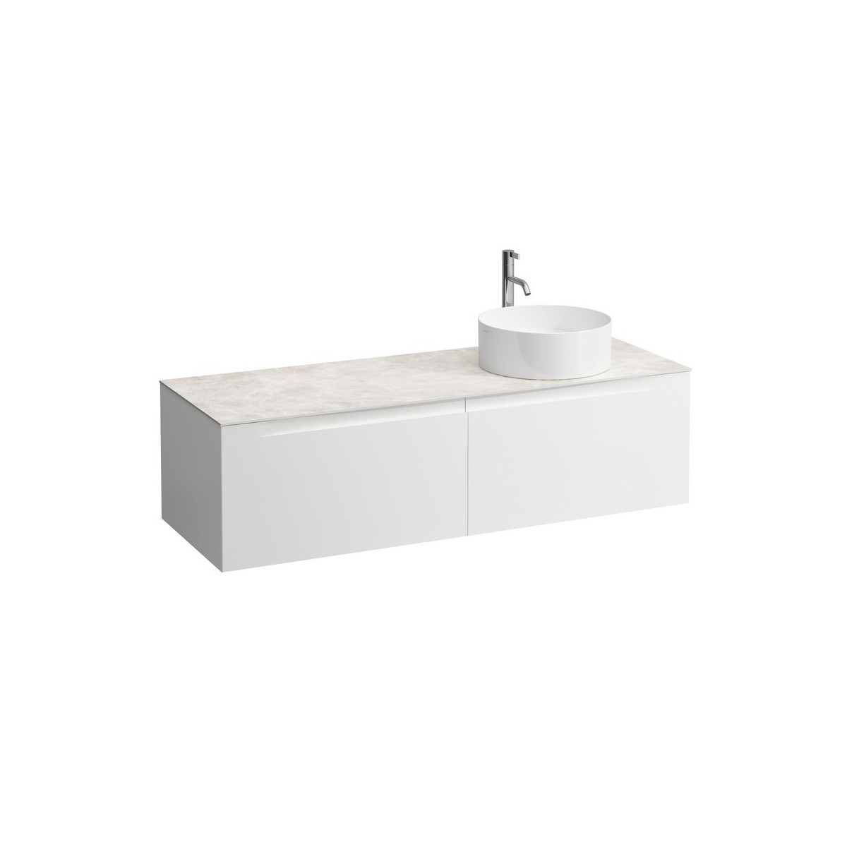 Arun 1400 2t avec découpe à dte plan botticino crema percé 1t multicolour - LAUFEN H4171371519991 