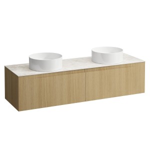 Arun 1600 2t avec découpe à gche et à dte plan botticino crema special colour - LAUFEN H4171441519901 