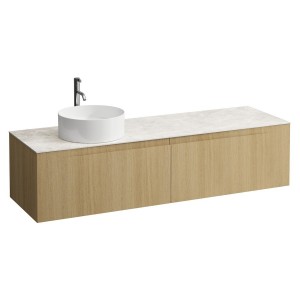 Arun 1600 2t avec découpe à gche plan botticino crema percé 1t special colour - LAUFEN H4171461519901 