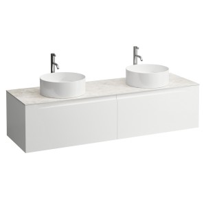 Arun 1600 2t découpe à gche et à dte plan botticino crema percé 1t multicolour - LAUFEN H4171491519991 