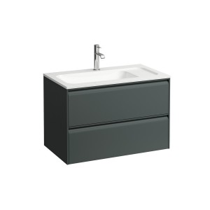 Meda meuble 800 2t pour lavabo marbond 814117 gris traffic 770x440x505 - LAUFEN H4216820112661 