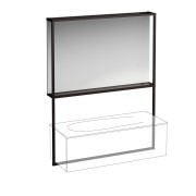 Ilbagnoalessi miroir avec cadre noir mat éclairé 1200 - LAUFEN H4305000972711 