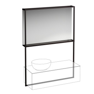 Ilbagnoalessi miroir avec cadre noir mat éclairé pr meuble sous vasque 1200 - LAUFEN H4305010972711 