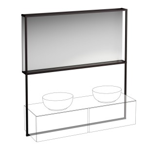 Ilbagnoalessi miroir avec cadre noir mat éclairé pr meuble sous vasque 1600 - LAUFEN H4305030972711 