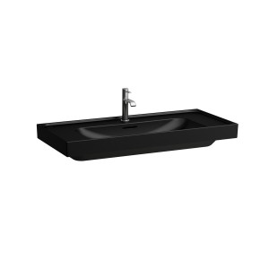 Meda lavabo mural ou à poser sur meuble noir mat 1000x460x80 mm - LAUFEN H8101197161121 