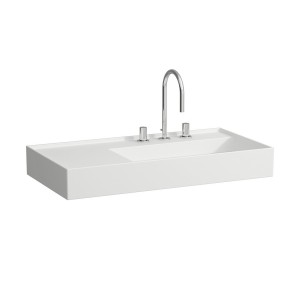 Lavabo asymétrique gauche kartell 90x46 blanc mat - LAUFEN H8103397571121 
