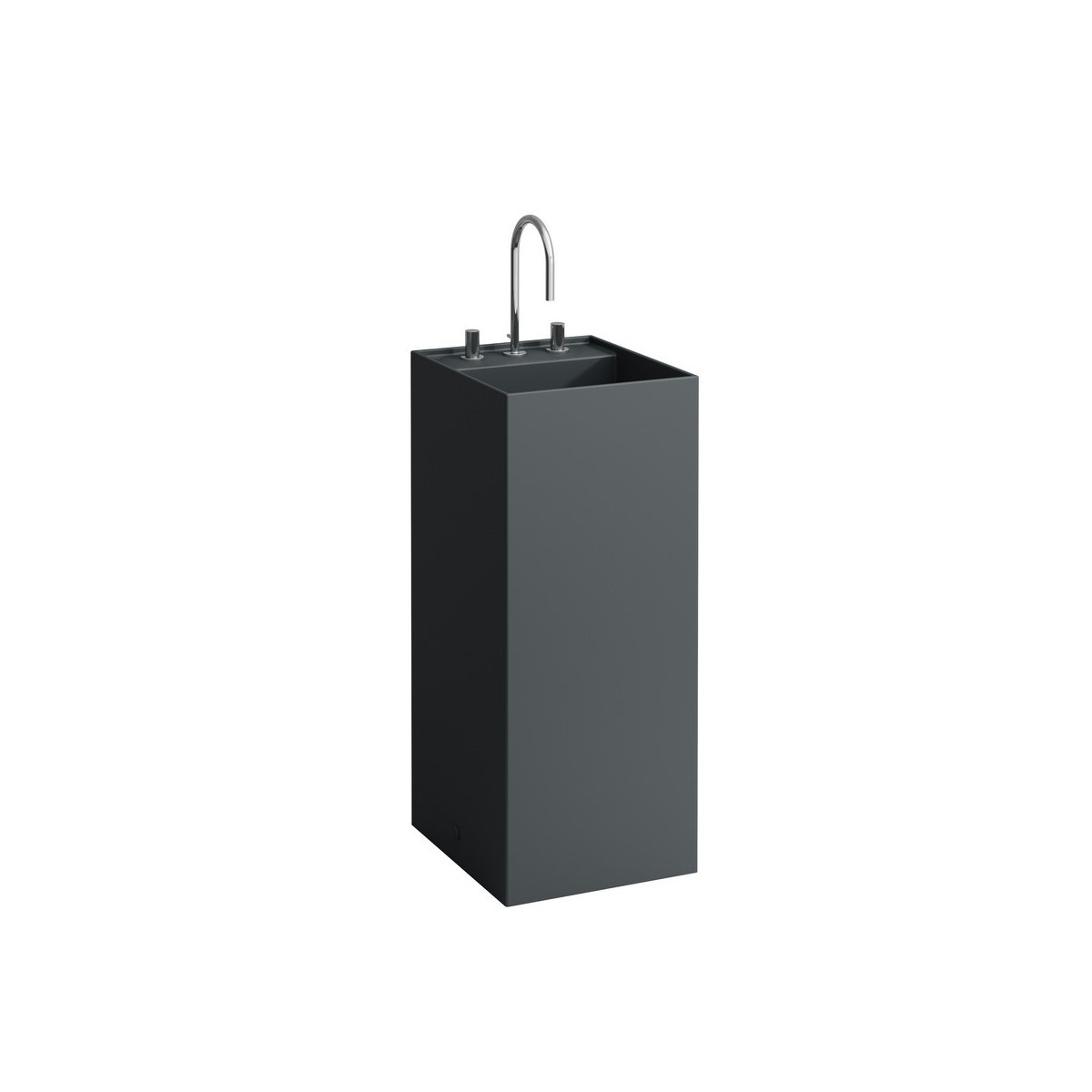 Kartell lavabo indépendant avec écoulement caché graphite mat 375x435x900 mm - LAUFEN H8113317581581 