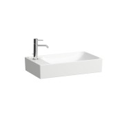 Meda vasque à poser avec plage de robinetterie à gauche blanc 600x350x120 mm - LAUFEN H8121130001051 