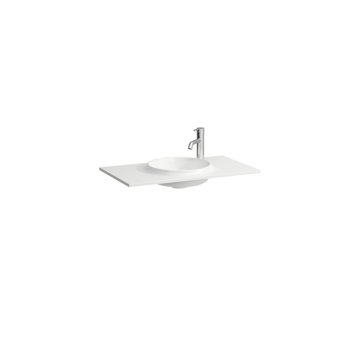 Lani lavabo à poser sur meuble slim en marbond blc mat 780x445x130 - LAUFEN H8140747571141 