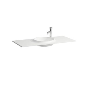 Lani lavabo à poser sur meuble slim en marbond blc mat 980x445x130 - LAUFEN H8140757571141 