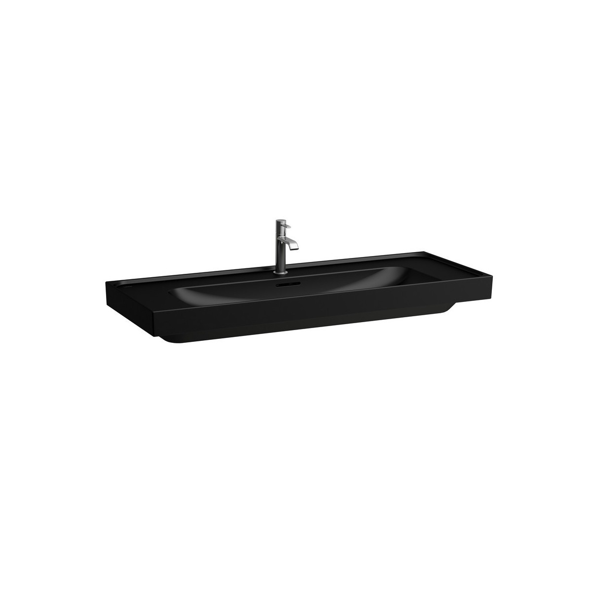 Meda lavabo mural ou à poser sur meuble noir mat 1200x460x80 mm - LAUFEN H8141117161111 