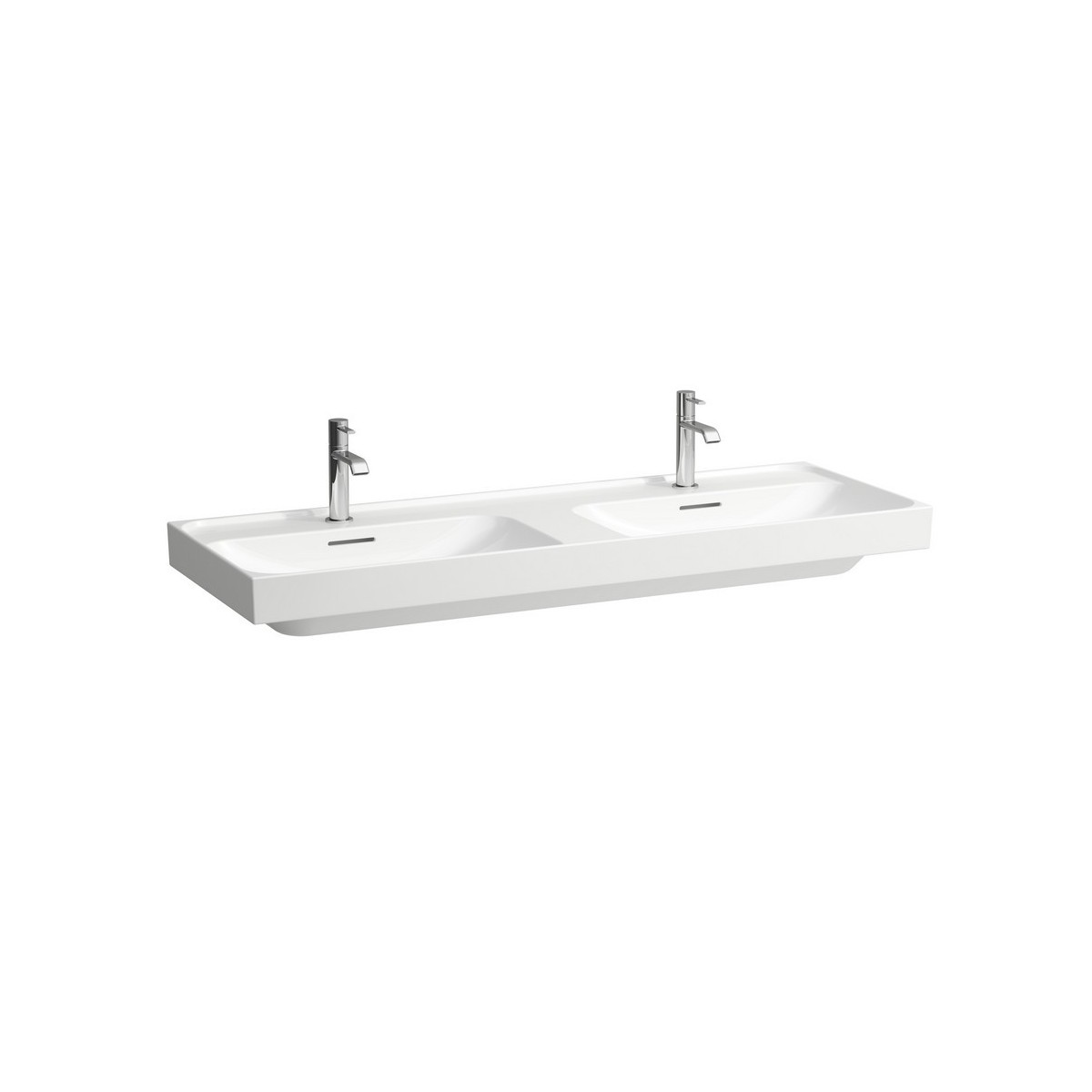 Meda lavabo double mural ou à poser sur meuble blanc 1300x460x80 mm - LAUFEN H8141120001111 