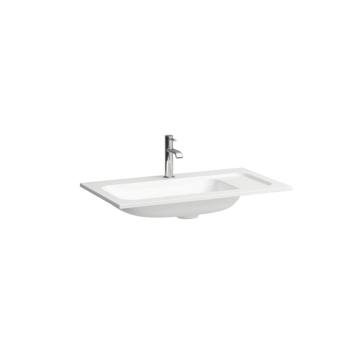Meda lavabo slim en marbond à poser sur meuble blc mat 780x450x132 - LAUFEN H8141177571111 