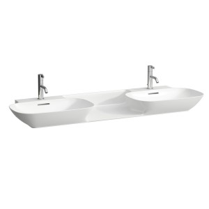 Ino lavabo mural ou à poser sur meuble non percé 1420x450x120 mm blanc avec lcc - LAUFEN H8143044001091 
