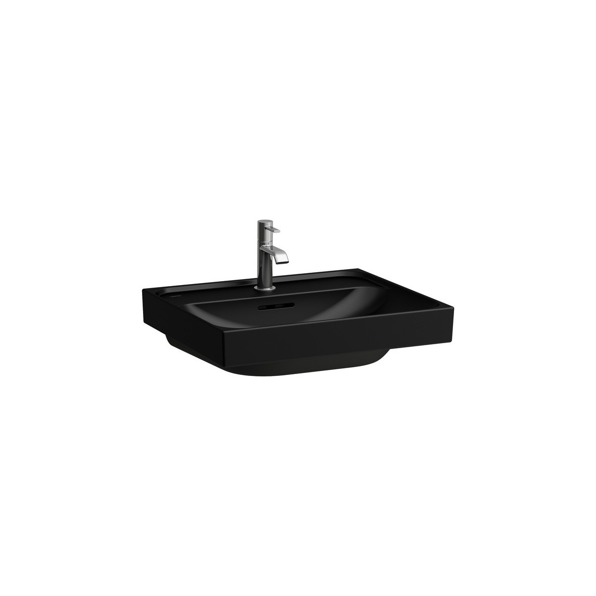 Meda lavabo à poser sur plan face inférieure meulée noir mat 550x460x80 mm - LAUFEN H8161127161041 