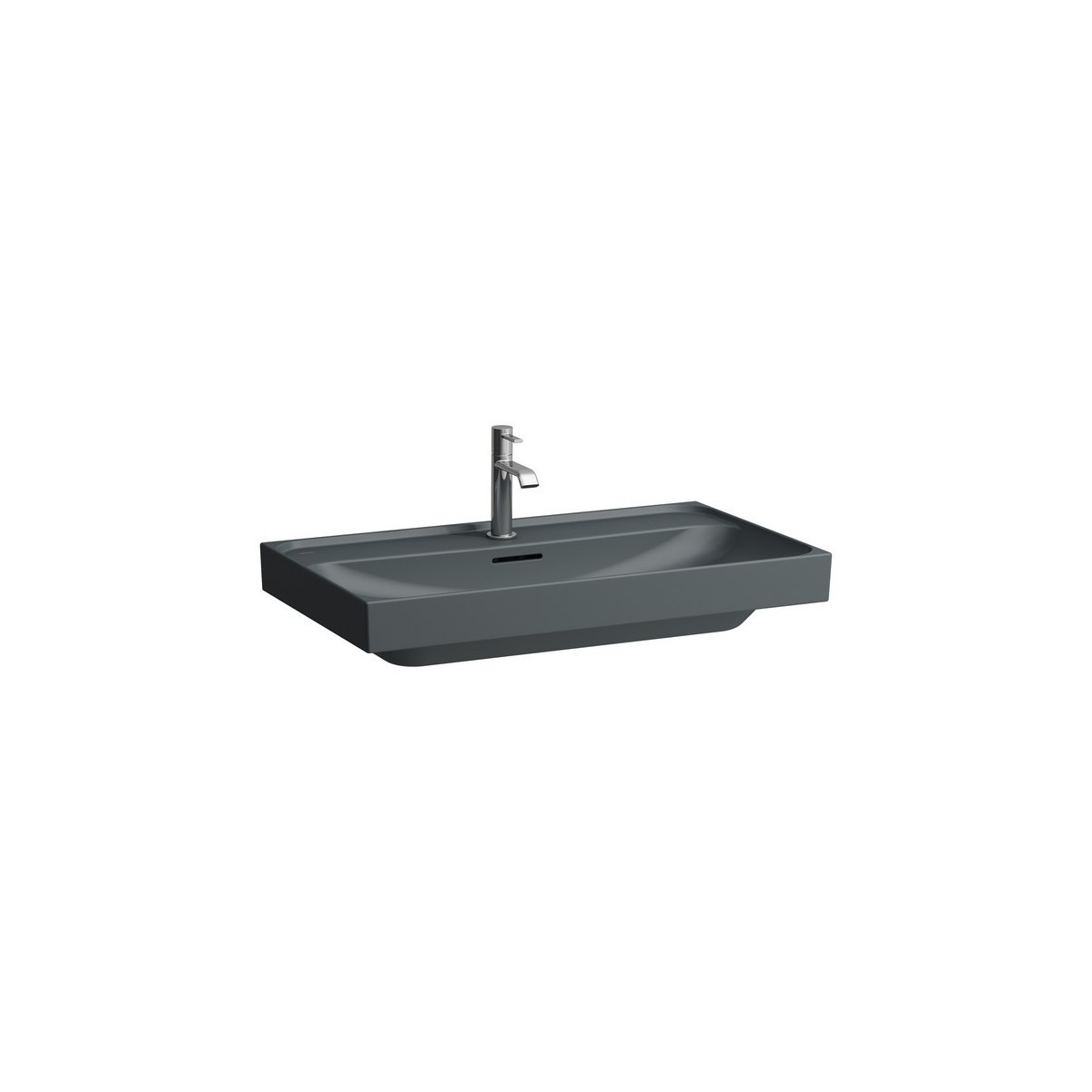 Meda lavabo à poser sur plan face inférieure meulée graphite mat 800x460x80 mm - LAUFEN H8161177581581 