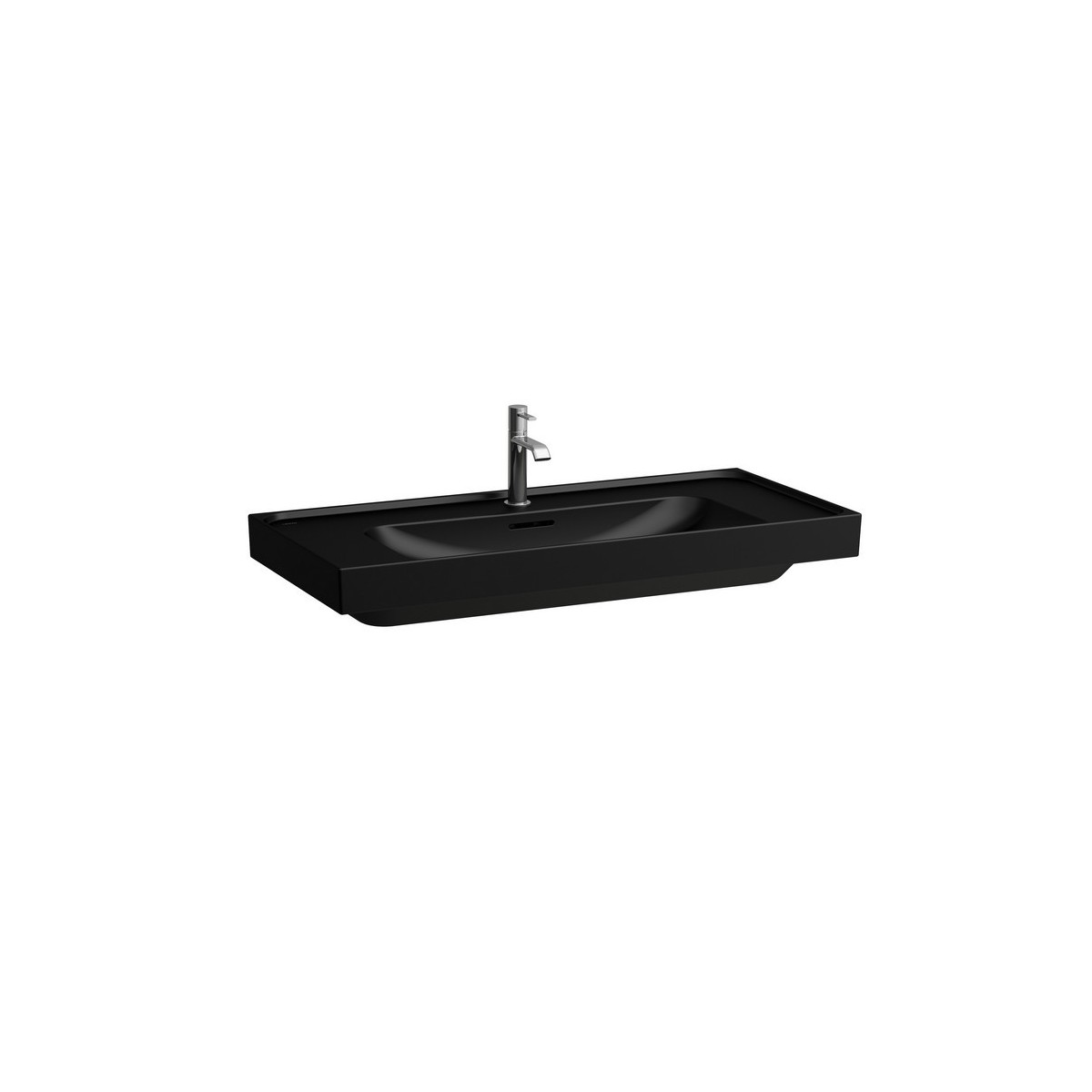 Meda lavabo à poser sur plan face inférieure meulée noir mat 1000x460x80 mm - LAUFEN H8161197161091 