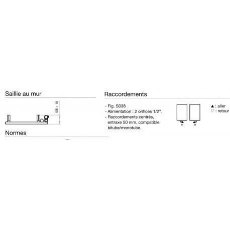 Sèche-serviette ACOVA - CALA Mixte 612W/600W - ALN-112-050/GF