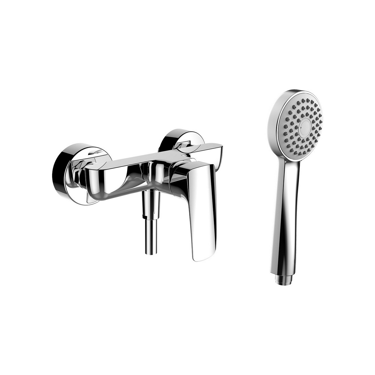 Laurin mitigeur de douche mural avec garniture de douche chromé - LAUFEN HF500750100600 