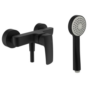 Laurin mitigeur de douche mural avec flexible et douchette pvd titane noir mat - LAUFEN HF500750428600 