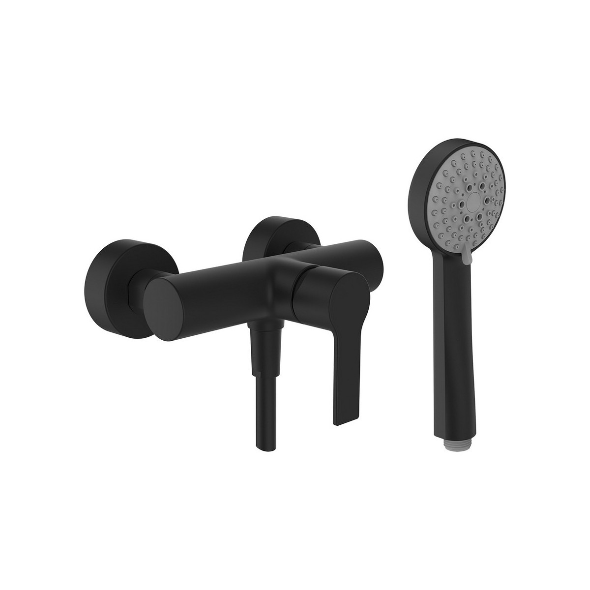 Swisstap mit d mural avec flexible 1,6m douchette 1j pvd titane noir mat - LAUFEN HF506150428600 