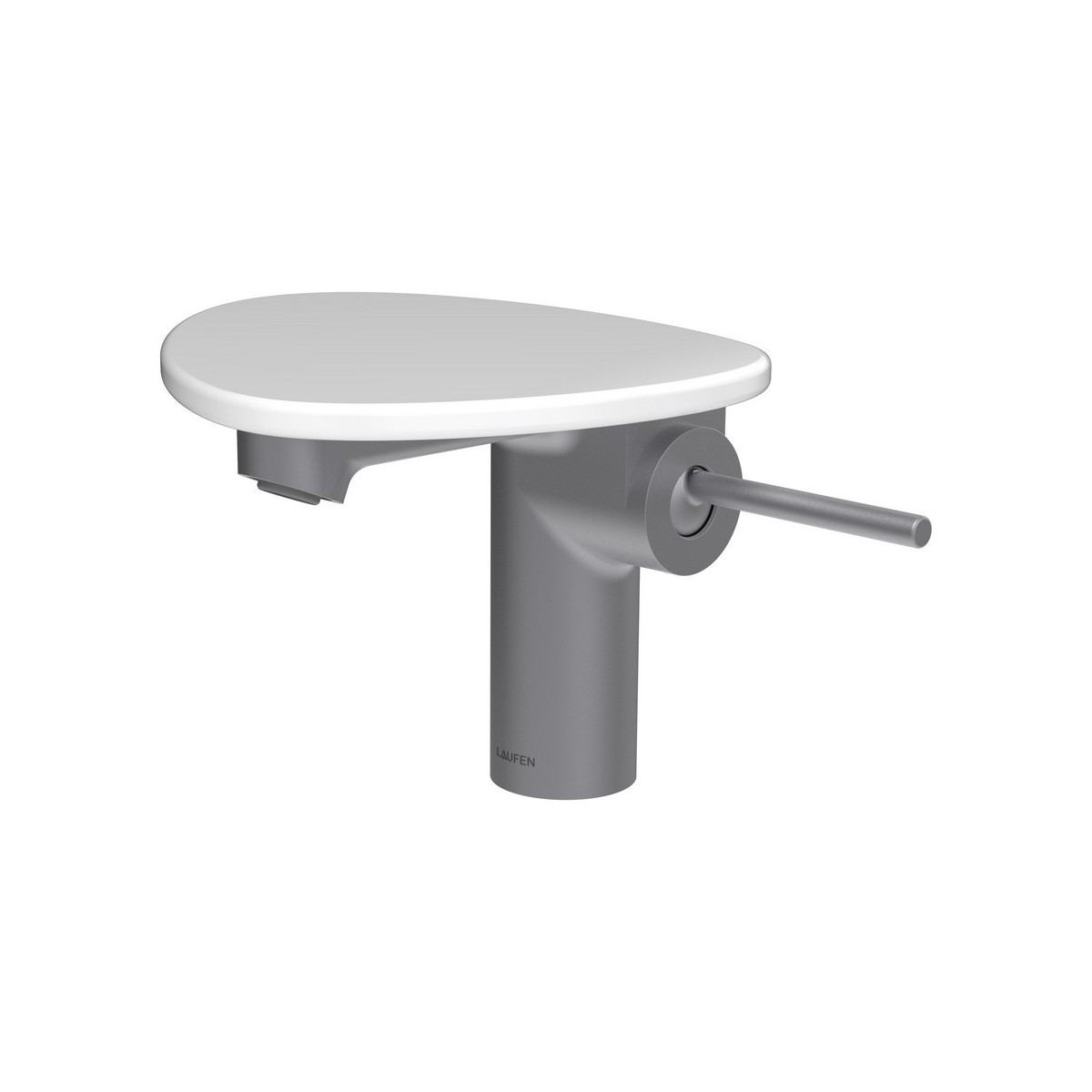 Ada mit lav tablette non percée bec 110 mm ss vidage pvd inox/blanc brillant - LAUFEN HF506702501060 