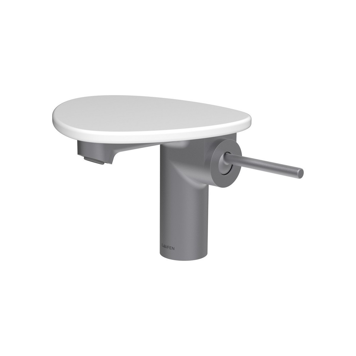 Ada mit lav tablette non percée bec 110 mm ss vidage pvd inox/blanc mat - LAUFEN HF506702502060 