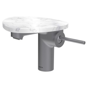 Ada mit lav tablette non percée bec 110 mm ss vidage pvd inox/marbre blanc - LAUFEN HF506702505060 