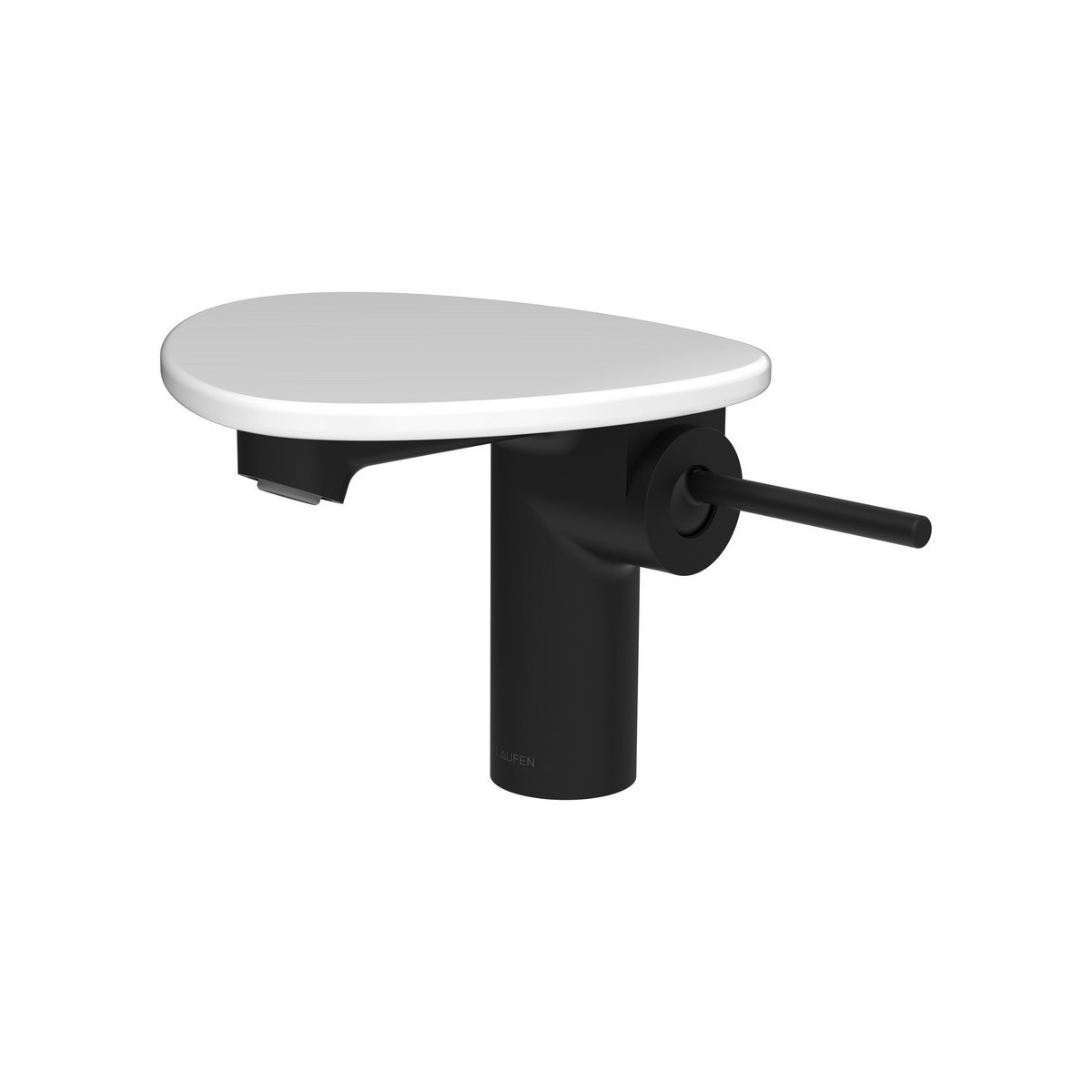 Ada mit lav tablette non percée bec 110 mm ss vidage pvd noir/blanc brillant - LAUFEN HF506702511060 