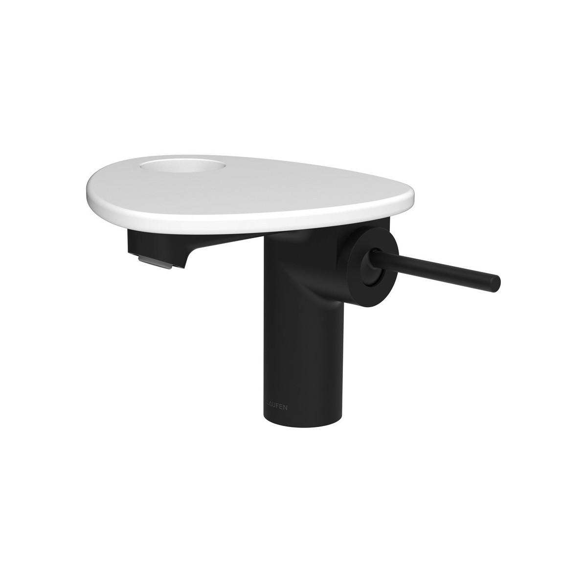 Ada mit lav tablette percée bec 110 mm ss vidage pvd noir/blanc mat - LAUFEN HF506702512000 