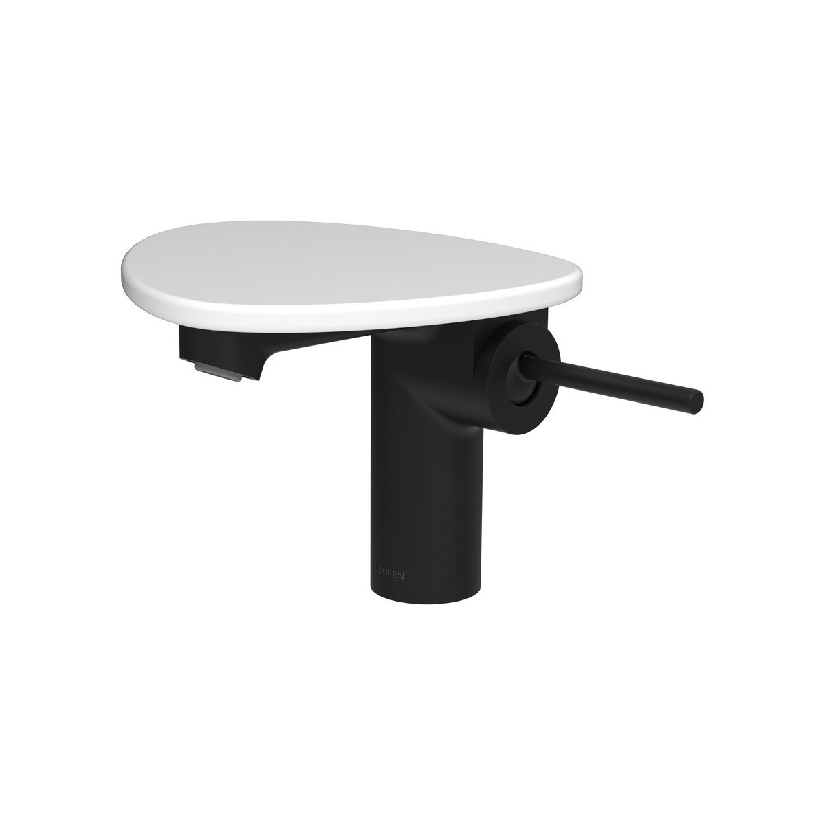 Ada mit lav tablette non percée bec 110 mm ss vidage pvd noir/blanc mat - LAUFEN HF506702512060 